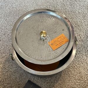 India Collection Silver Stainless Steel Serving Pot 9” patila pot